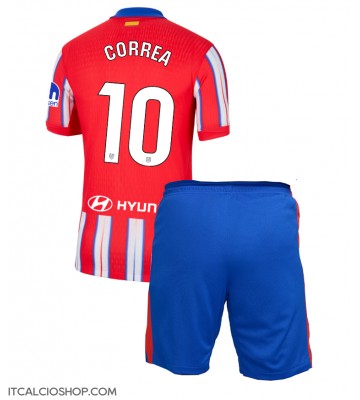 Atletico Madrid Angel Correa #10 Prima Maglia Bambino 2024-25 Manica Corta (+ Pantaloni corti)